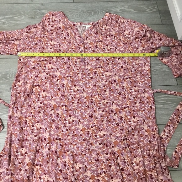 Beach Lunch Lounge Floral Tiered Belted Midi Dress XXL - Picture 7 of 10